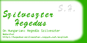 szilveszter hegedus business card
