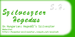 szilveszter hegedus business card